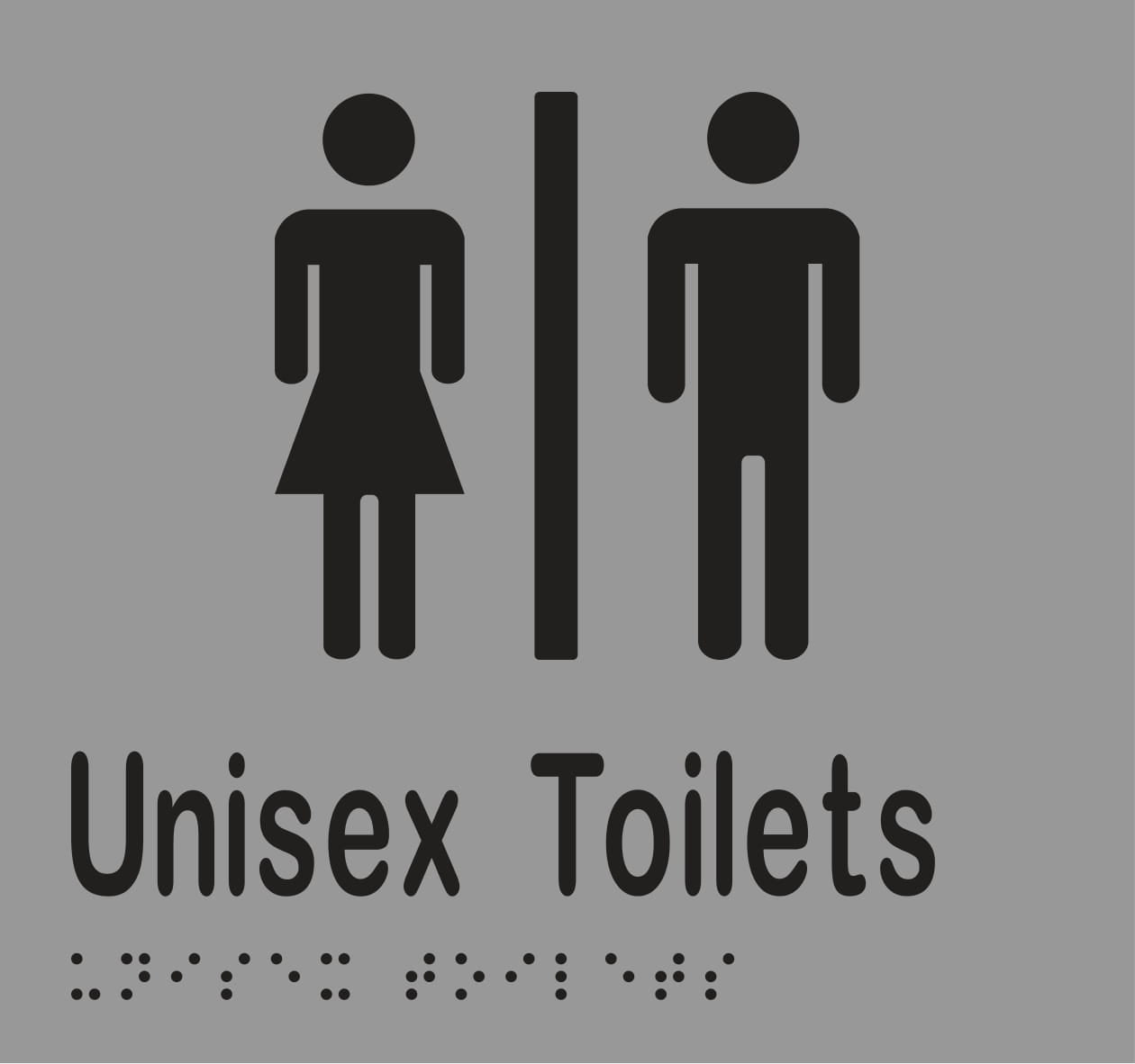 Unisex Toilets Divided Braille 160mmW x 150mmH