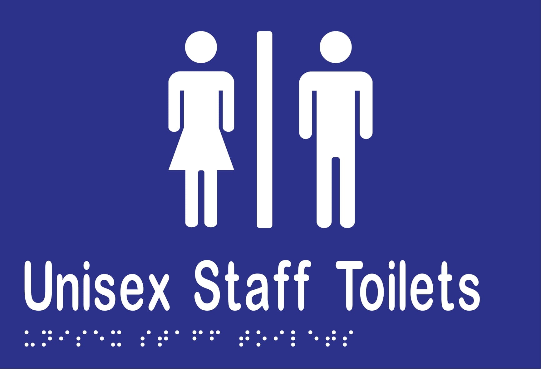 Unisex Staff Toilets Divided Braille 220mmW x 150mmH