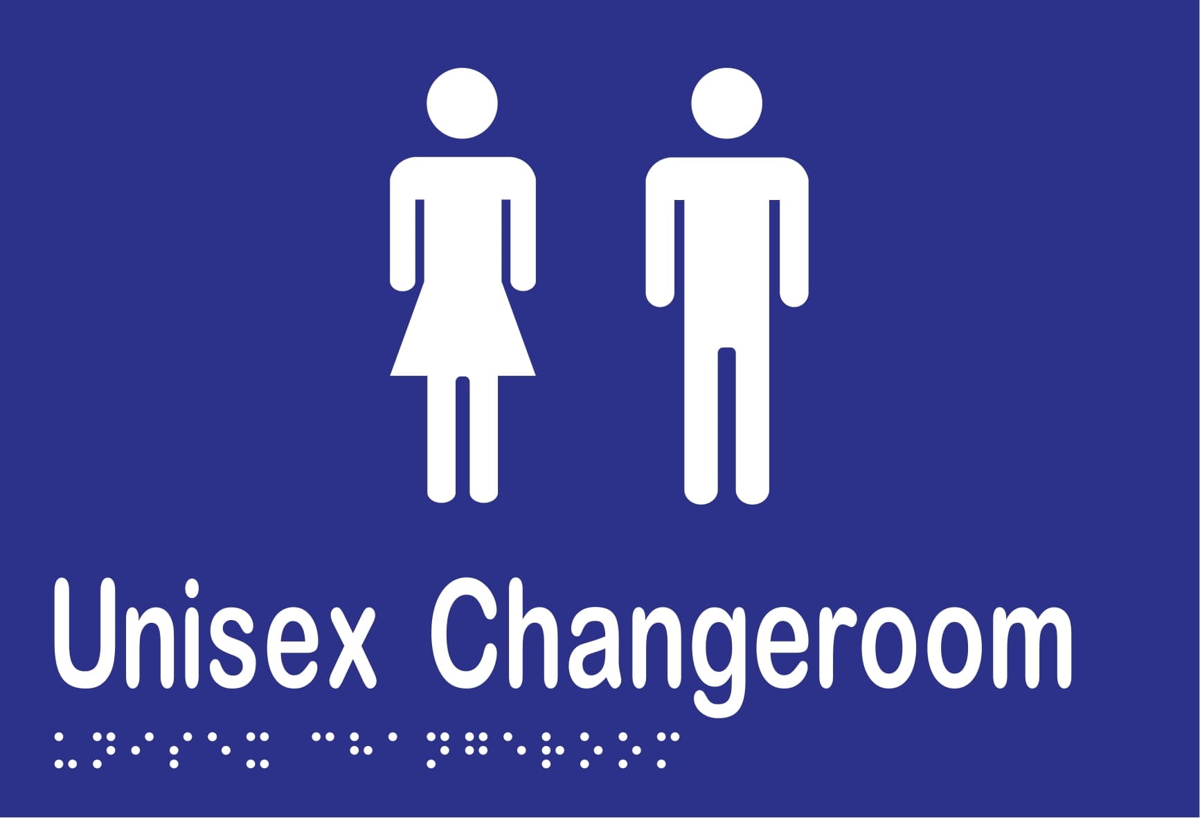 Unisex Changeroom Braille 220mmW x 150mmH
