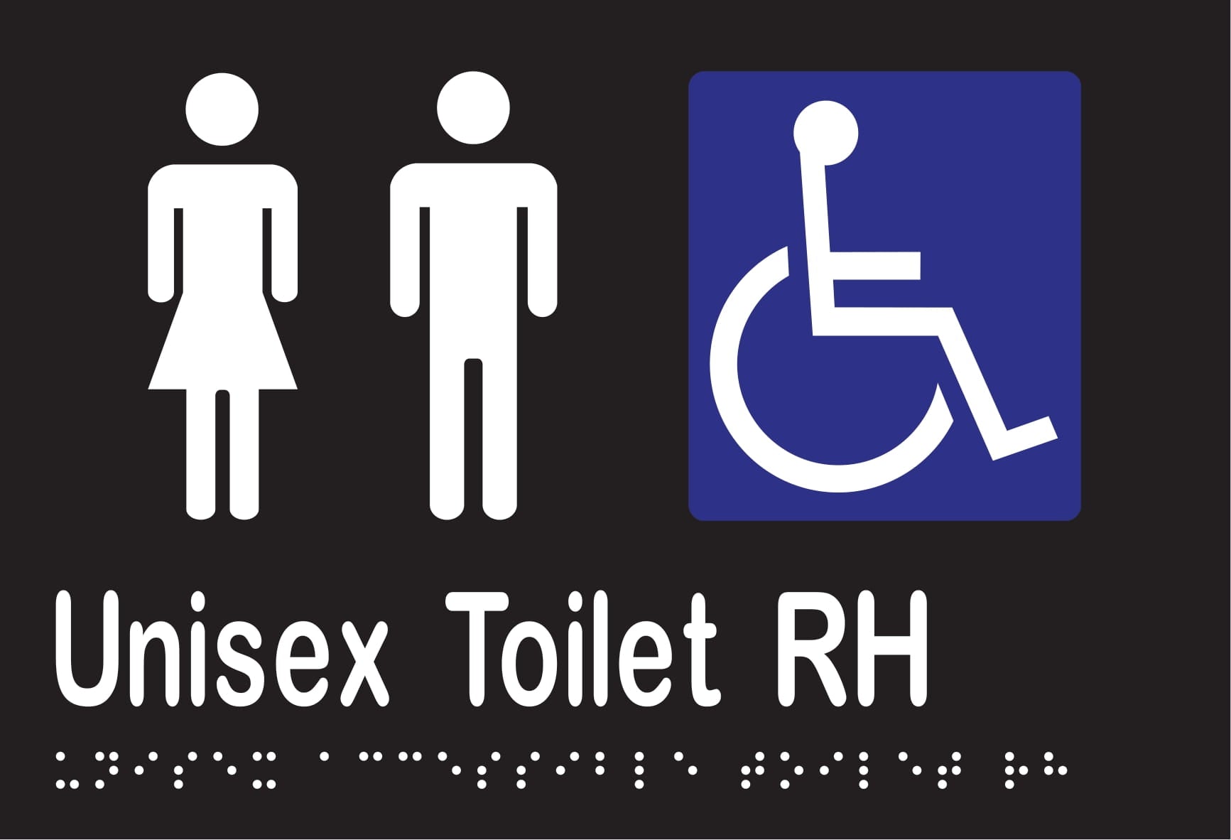 Unisex Accessible Toilet RH Braille