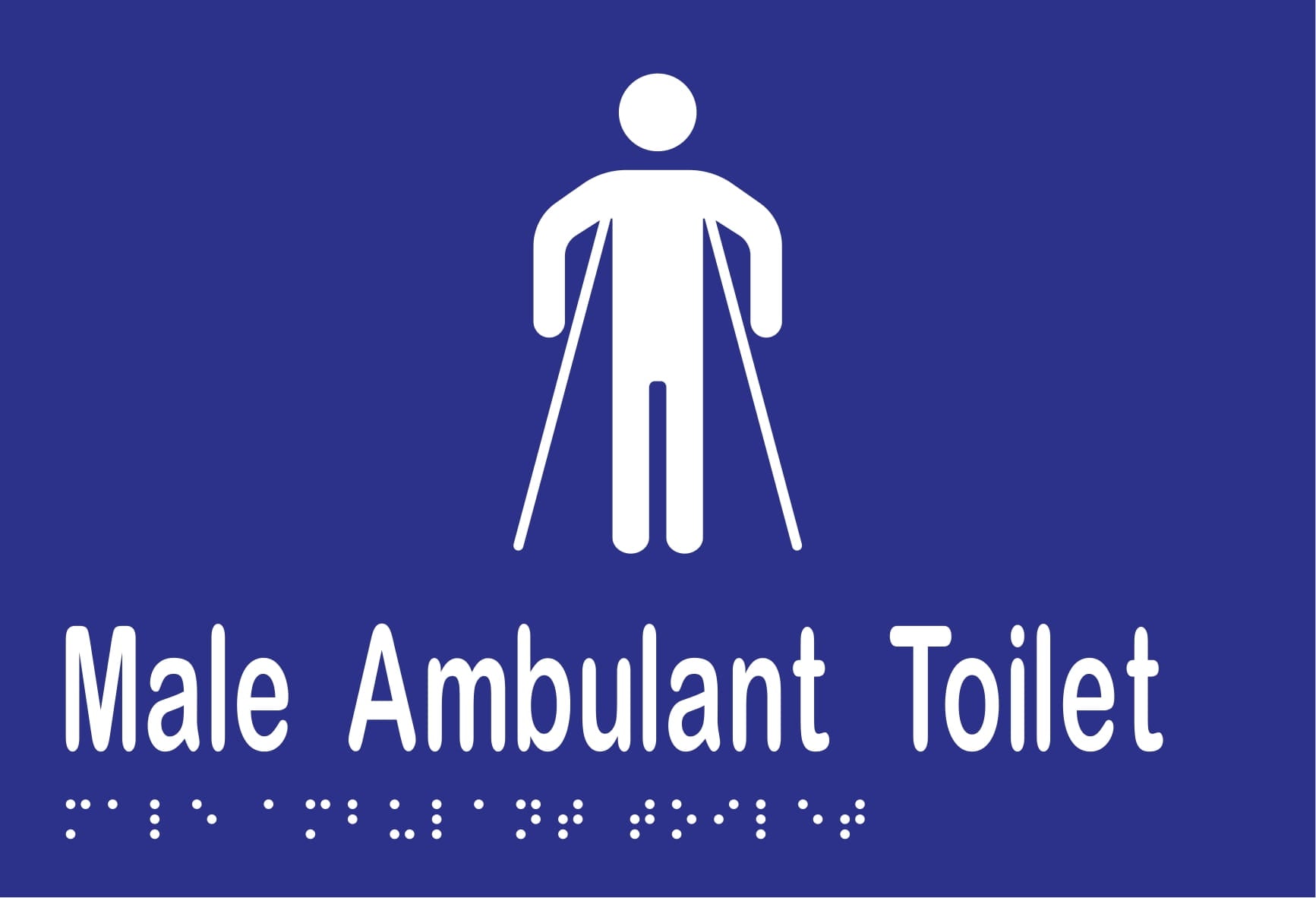 Male Ambulant Toilet Braille 220mmW x 150mmH