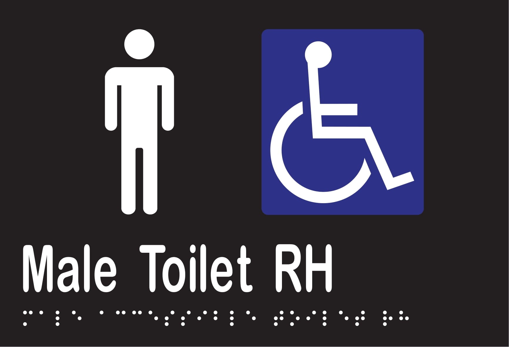 Male Accessible Toilet RH Braille
