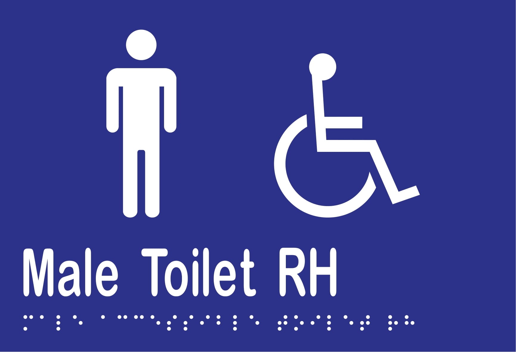 Male Accessible Toilet RH Braille 220mmW x 150mmH