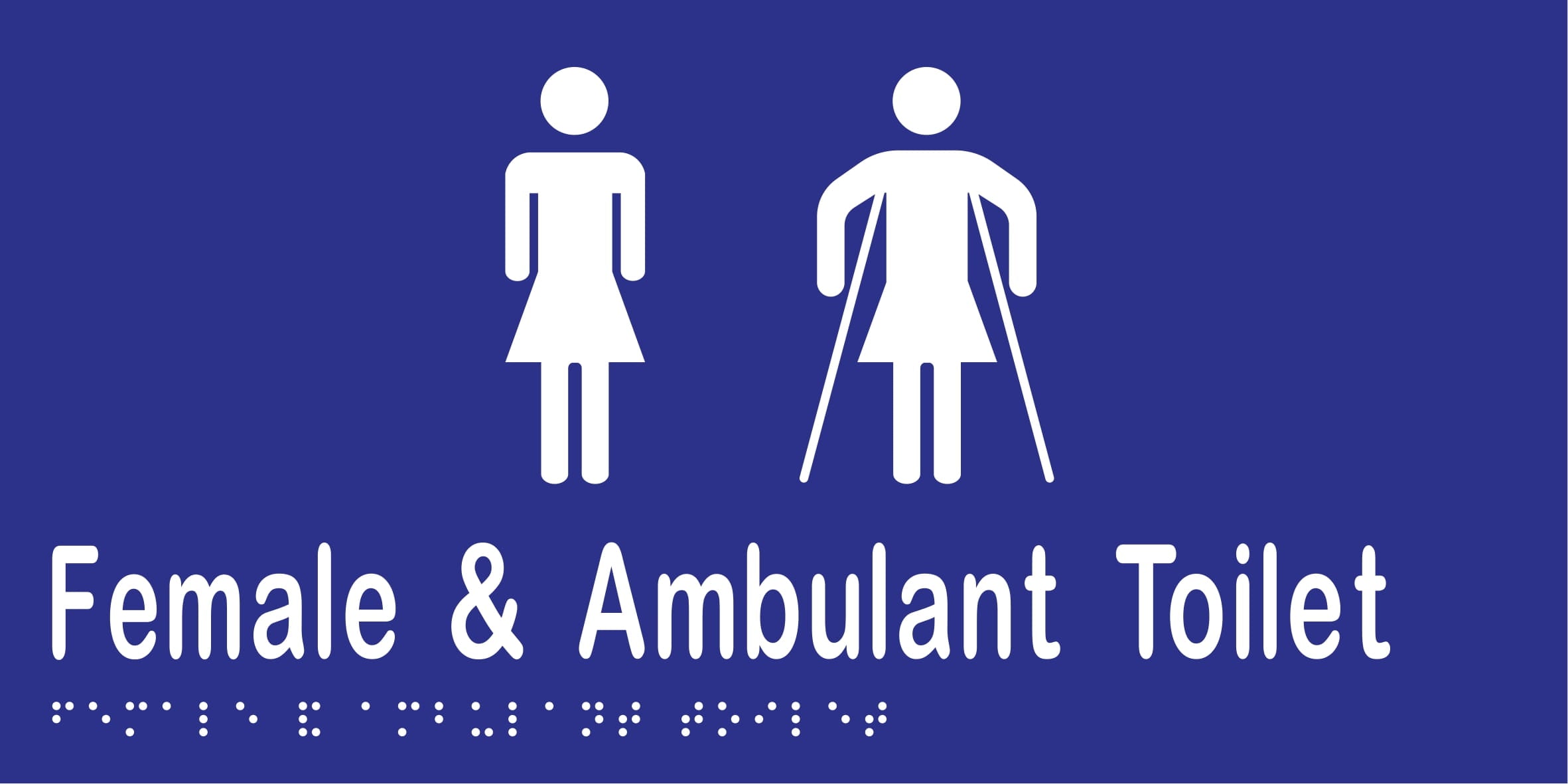 Female & Ambulant Toilet Braille 300mmW x 150mmH