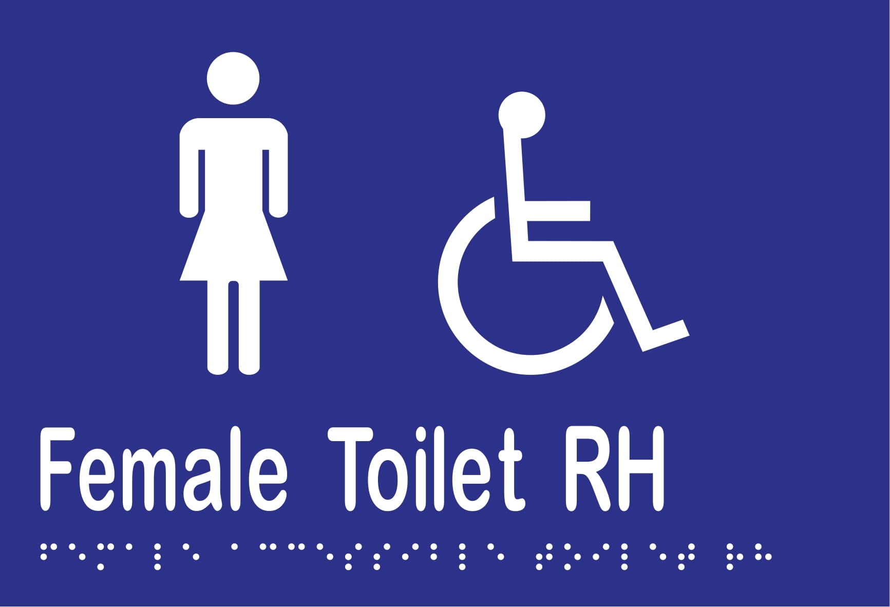 Female Accessible Toilet RH Braille 220mmW x 150mmH