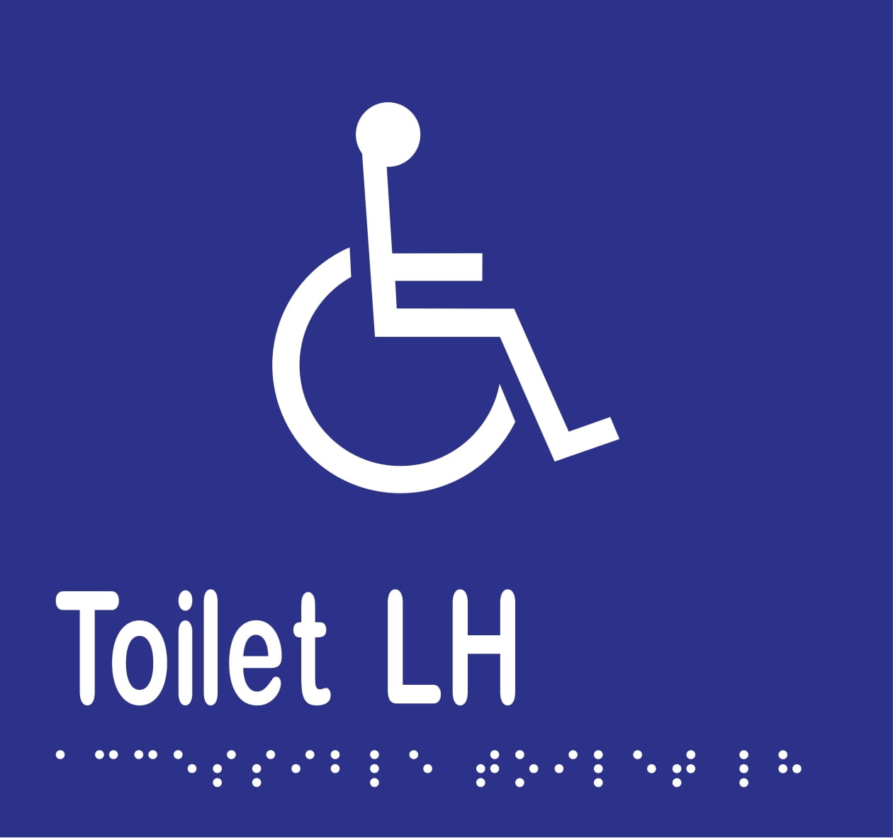 Accessible Toilet LH Braille 160mmW x 150mmH