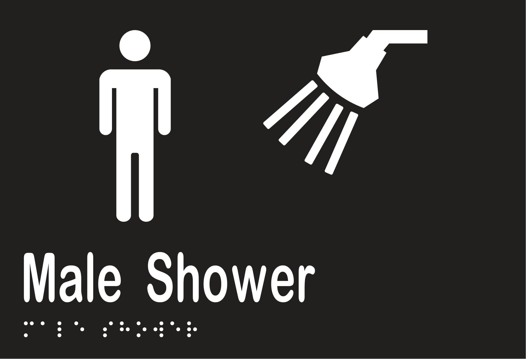 Male Shower Sign Braille