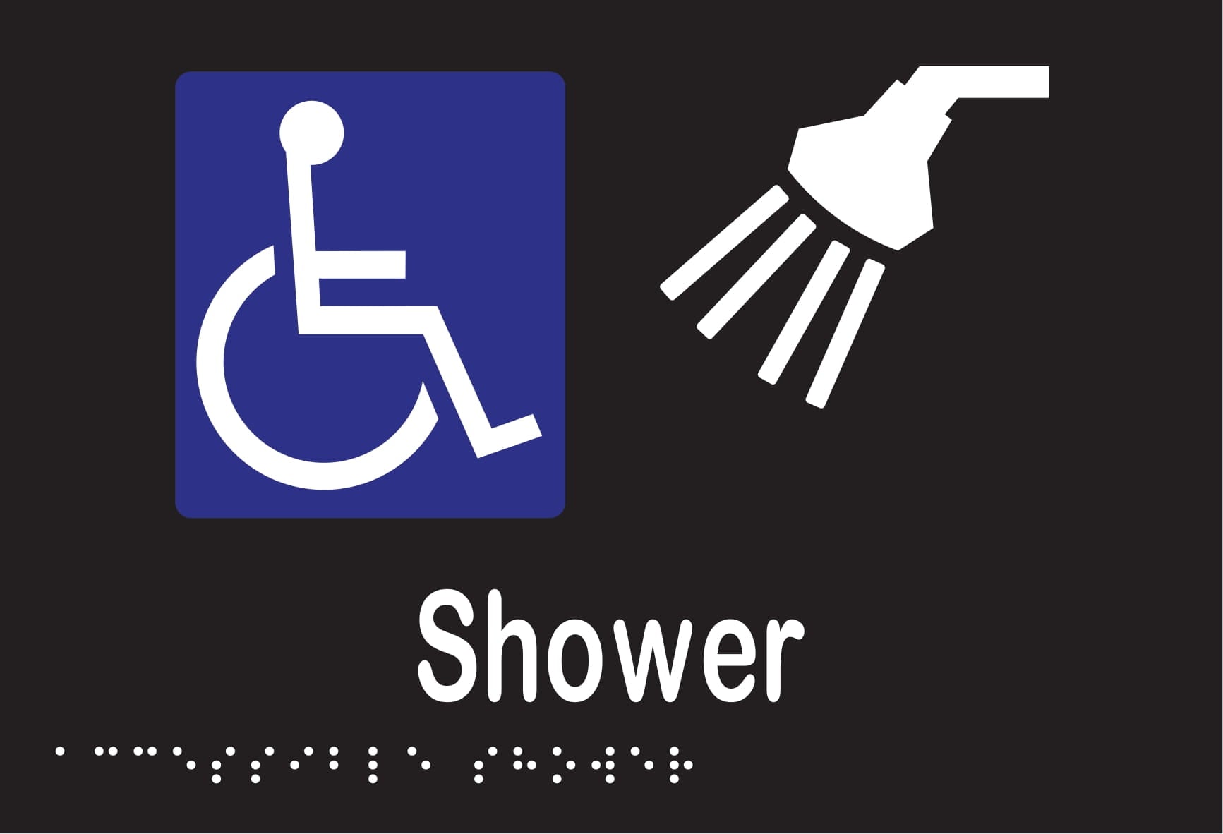 Accessible Shower Braille 220mmW x 150mmH