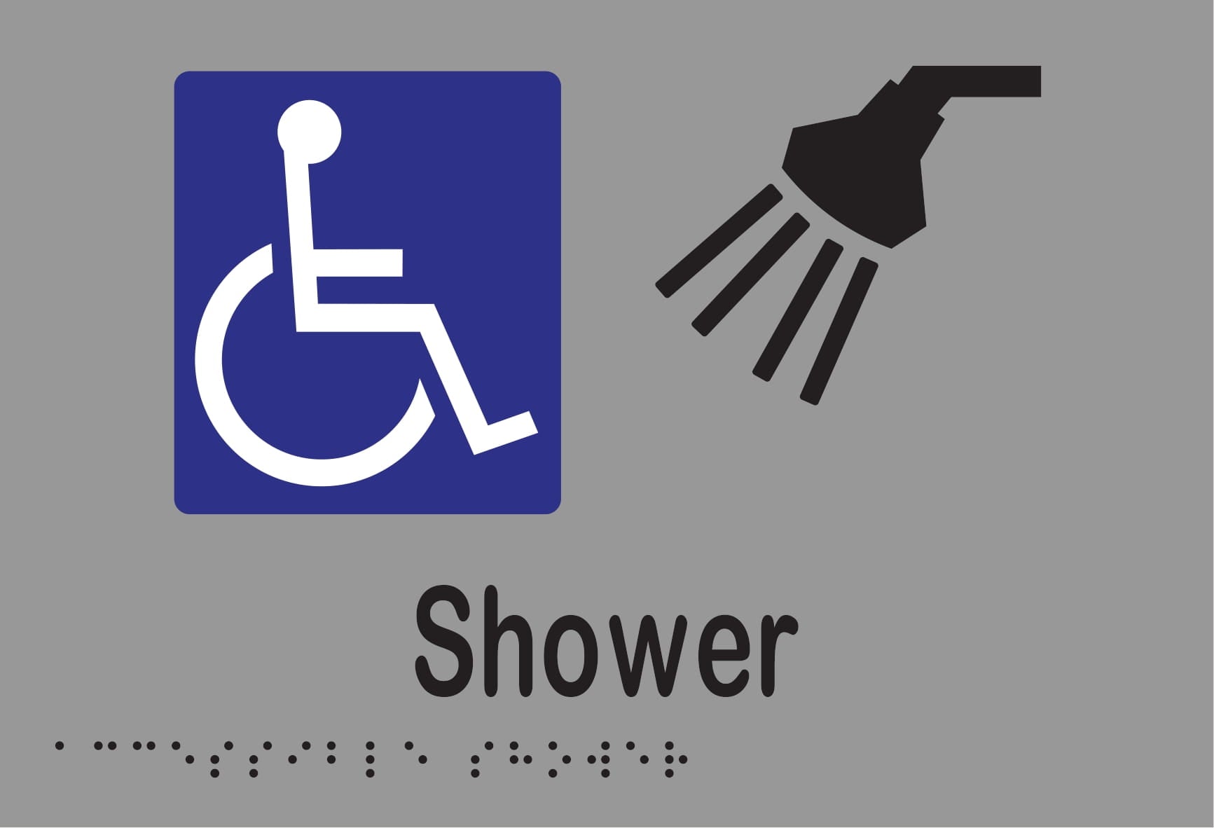Accessible Shower Braille 220mmW x 150mmH