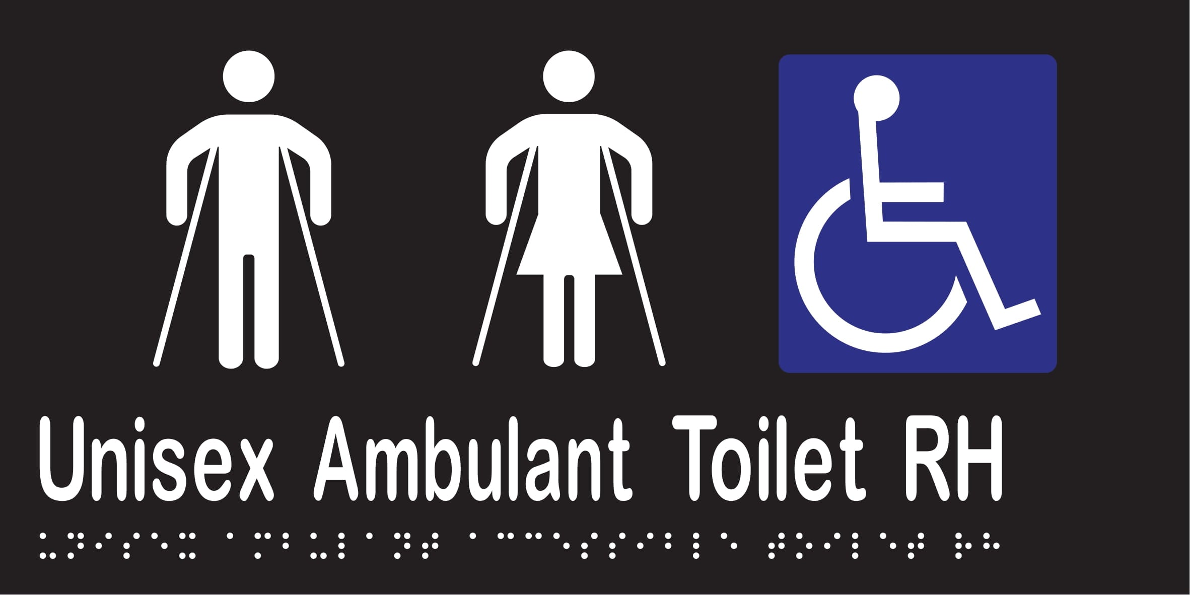 Unisex Ambulant Accessible Toilet RH Braille