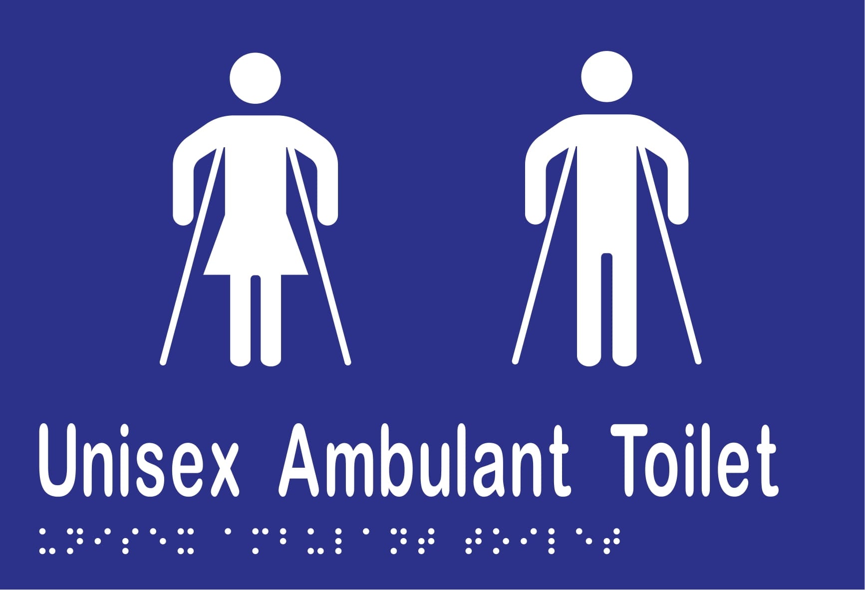 Unisex Ambulant Toilet Braille 220mmW x 150mmH
