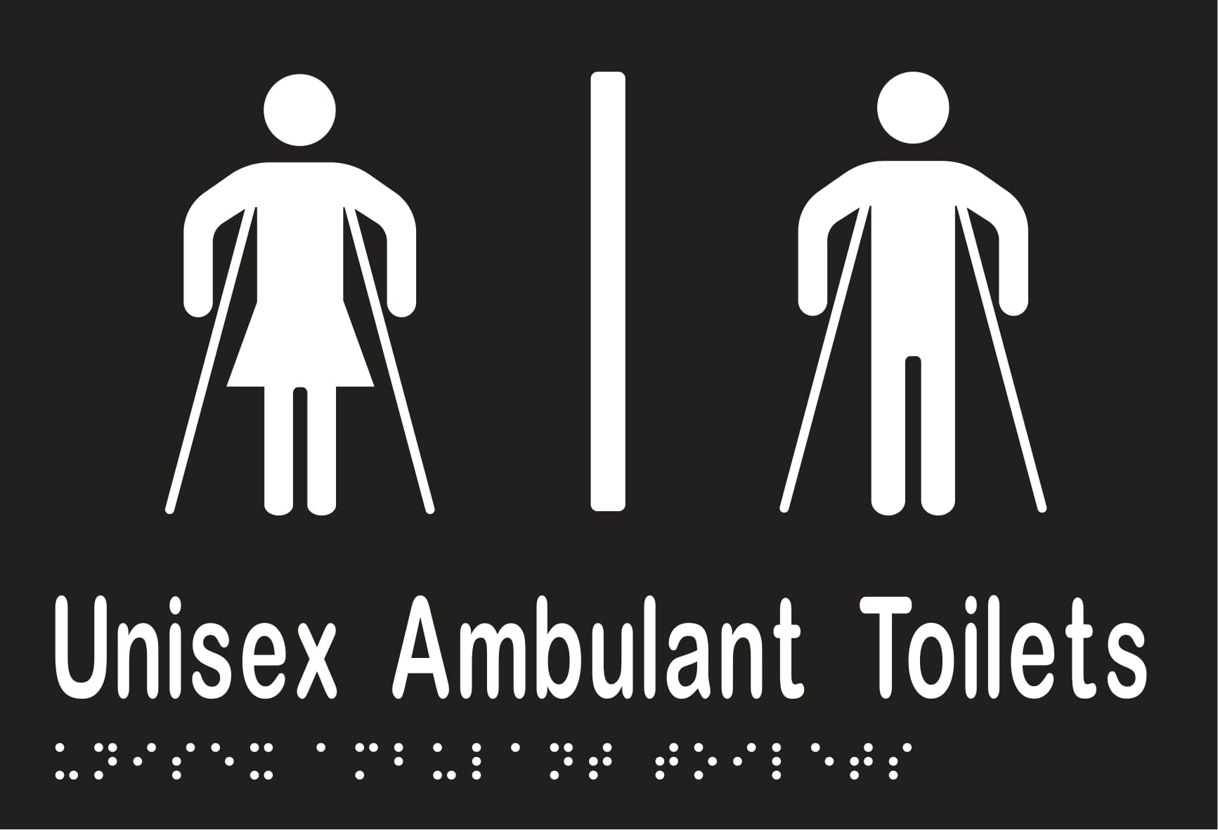Unisex Ambulant Toilet Divided Braille