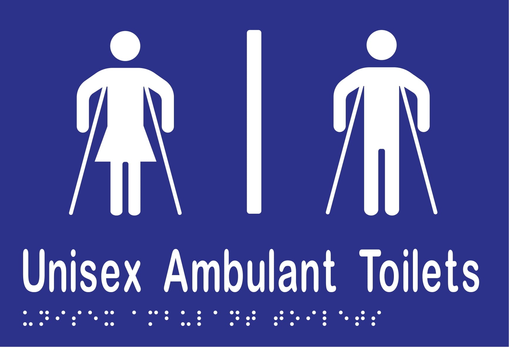 Unisex Ambulant Toilet Divided Braille 220mmW x 150mmH