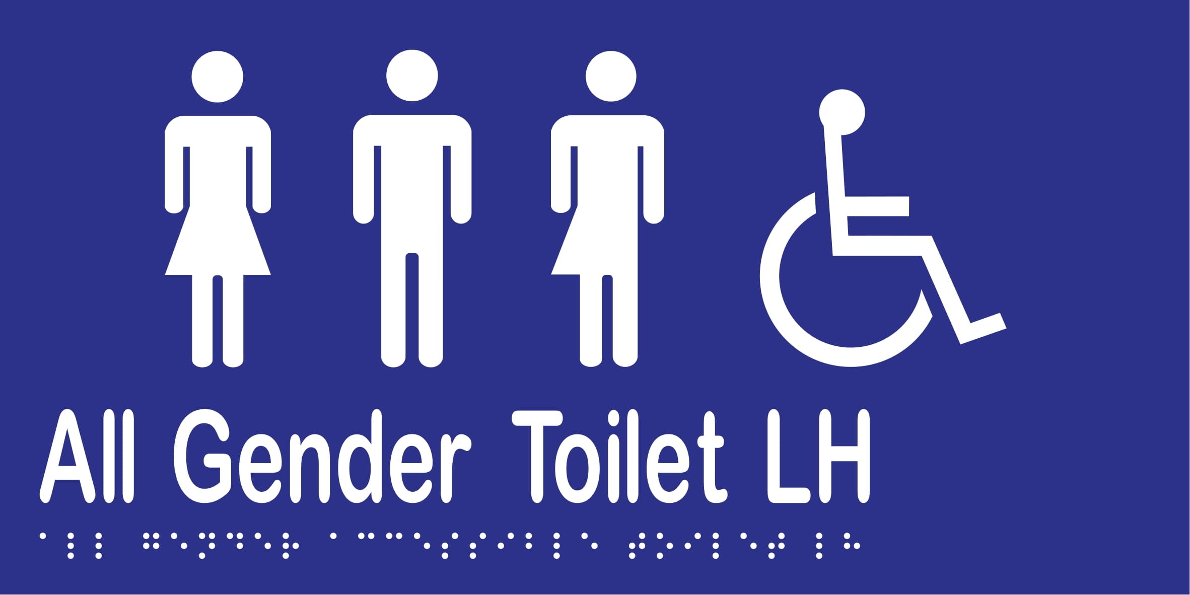 All Gender Accessible Toilet LH 300mmW x 150mmH