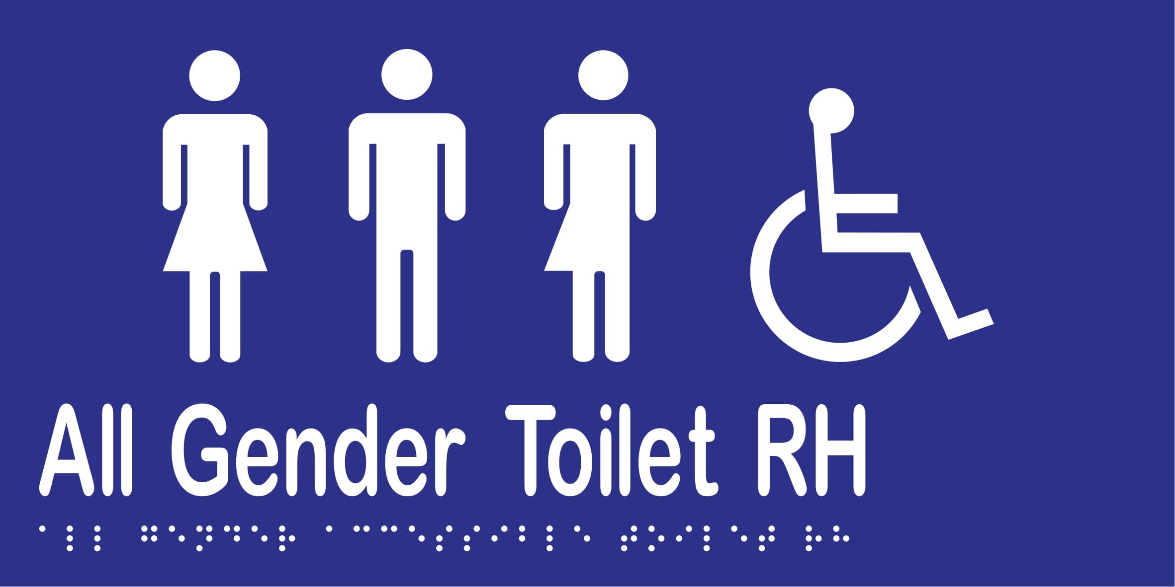 All Gender Accessible Toilet RH 300mmW x 150mmH
