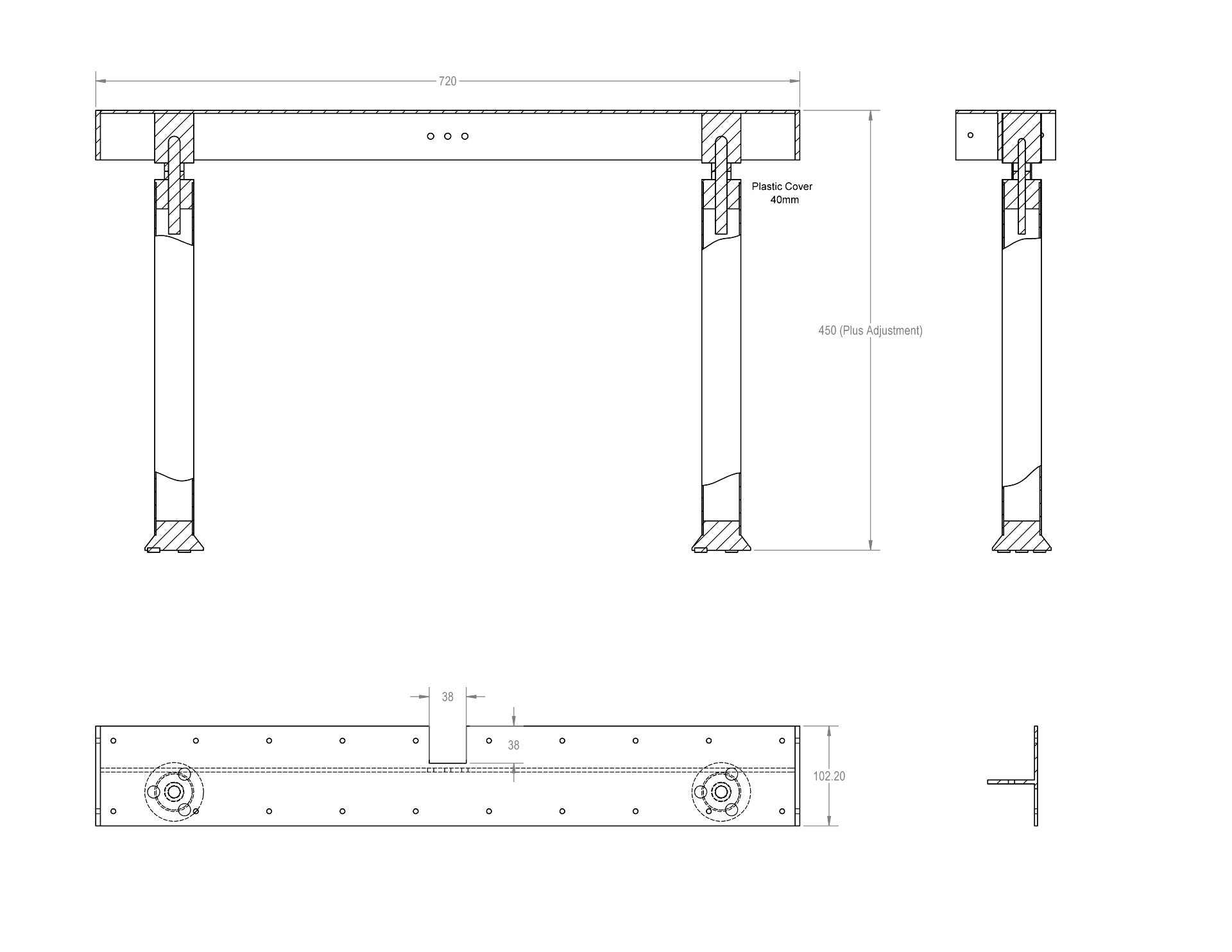 Adjustable Island Bench Seat Bracket