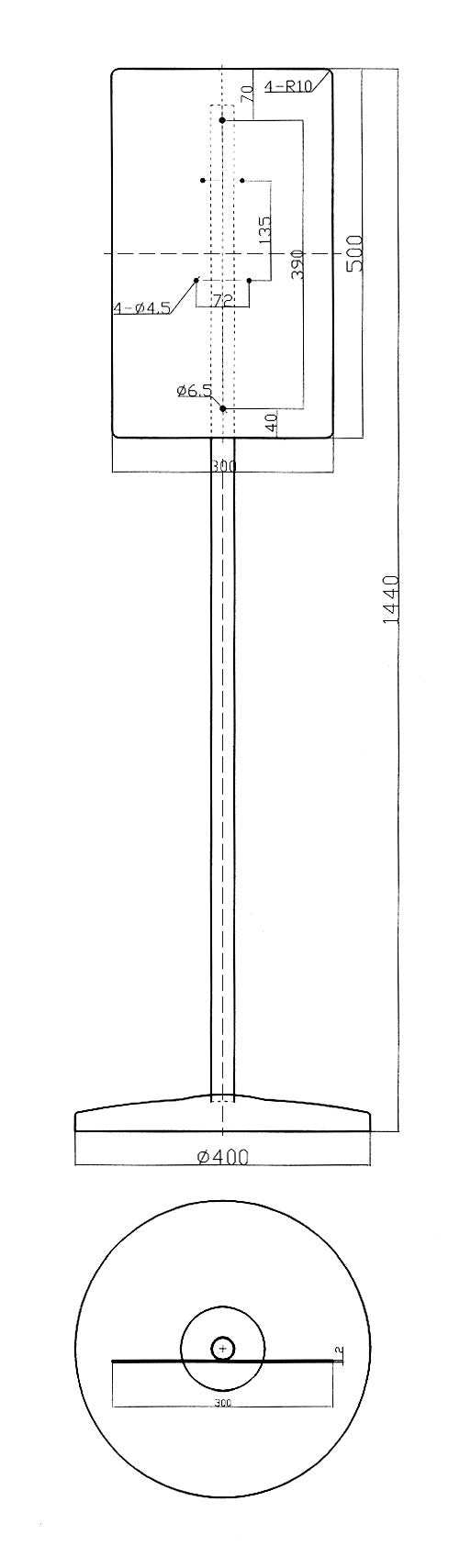 Hygiene Station Stand & Sanitiser Dispenser Kit in Designer Black