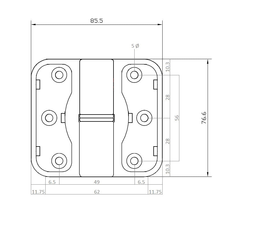 Moda Spring Hinge in Designer Black