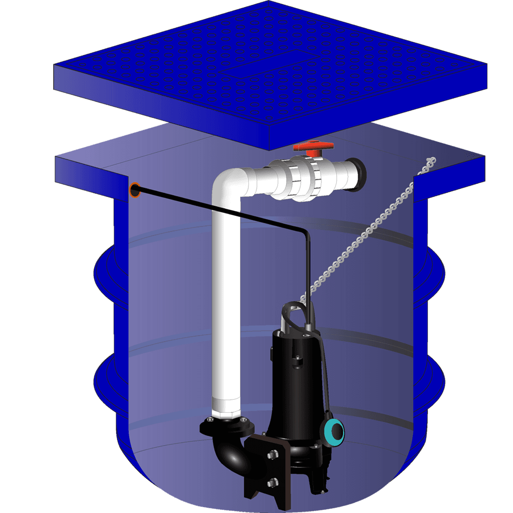 Maxijet Polyethylene Pump Well - 250L, 730mm Dia x 875mm Deep, Class A Lid