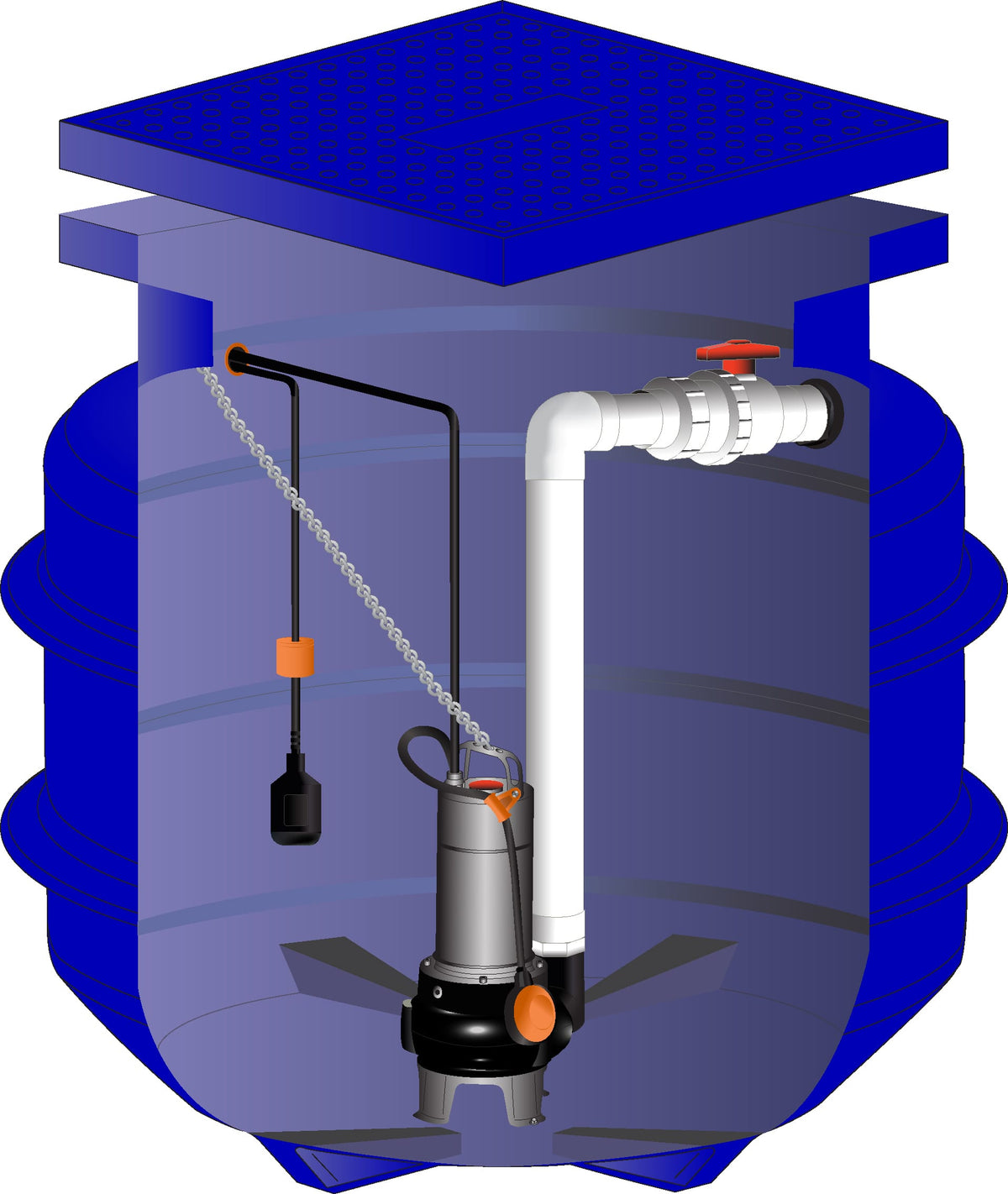 Maxijet Polyethylene Pump Well - 700L, 1150mm Dia x 1100mm Deep, Class A Lid