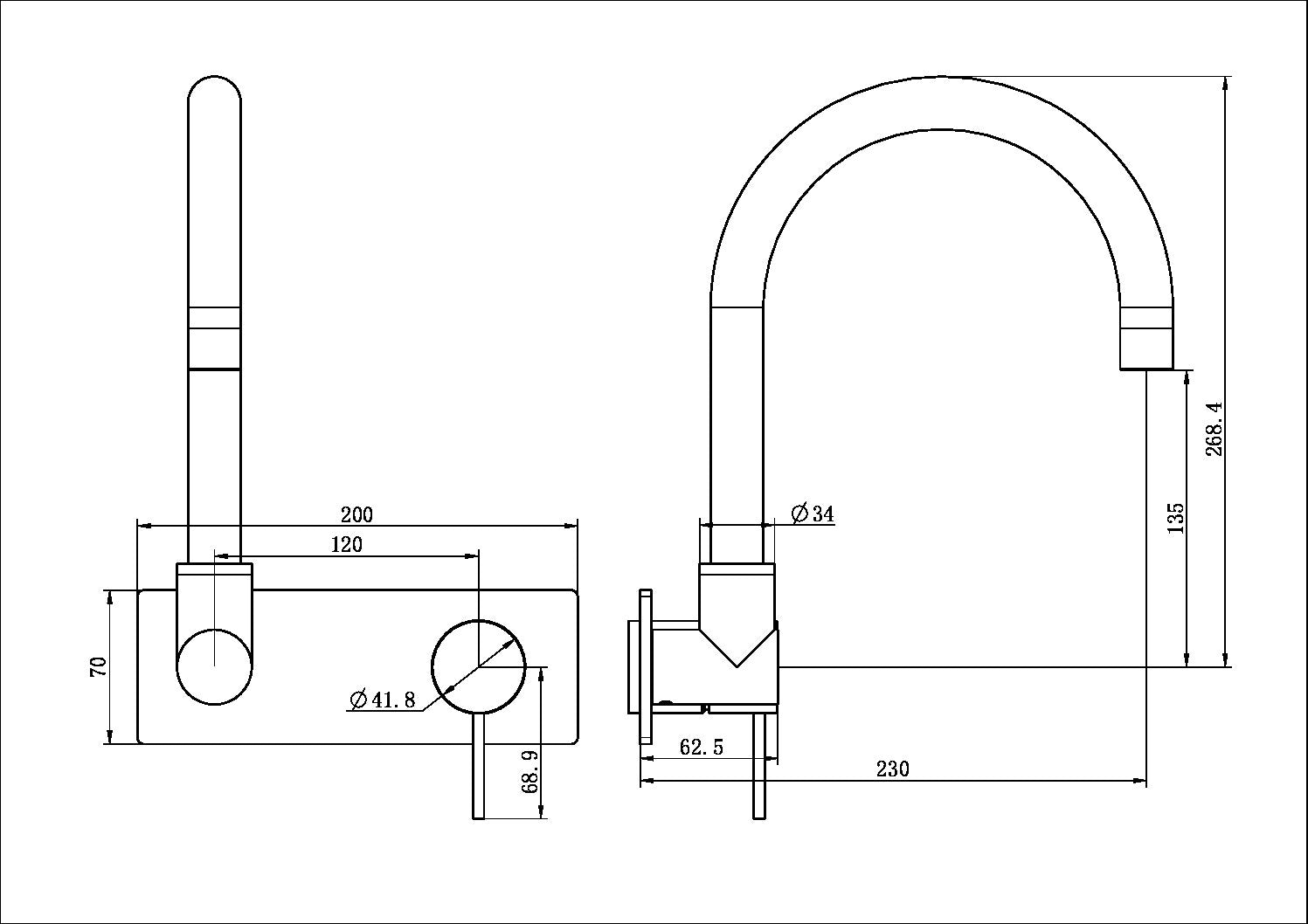 Mecca Wall Basin/bath Mixer Swivel Spout Trim Kits Only