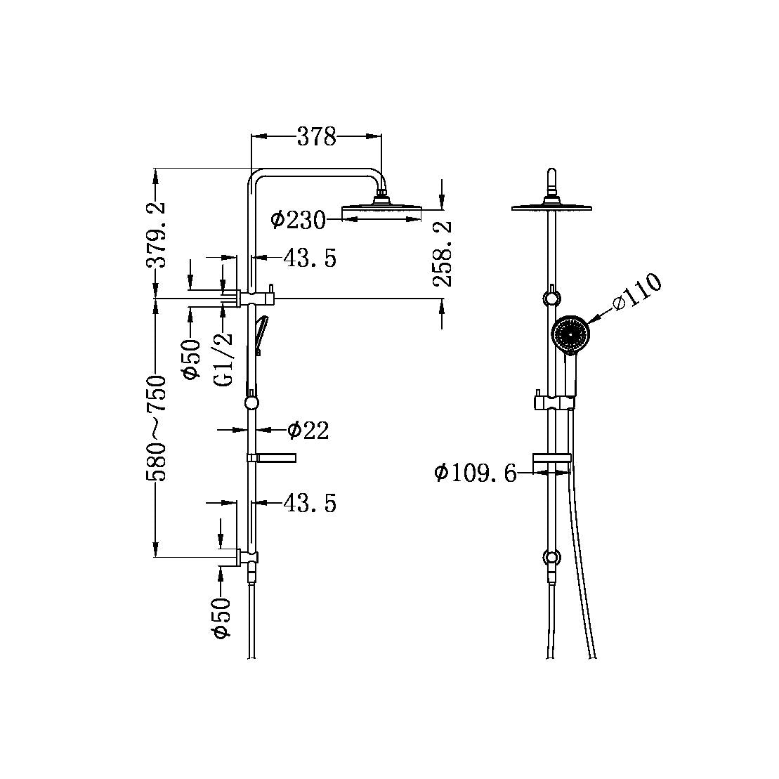 Builder Project Twin Shower Set