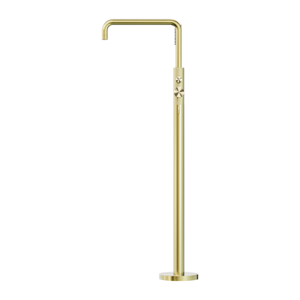Opal Freestanding Bath Mixer With Hand Shower Brushed Gold