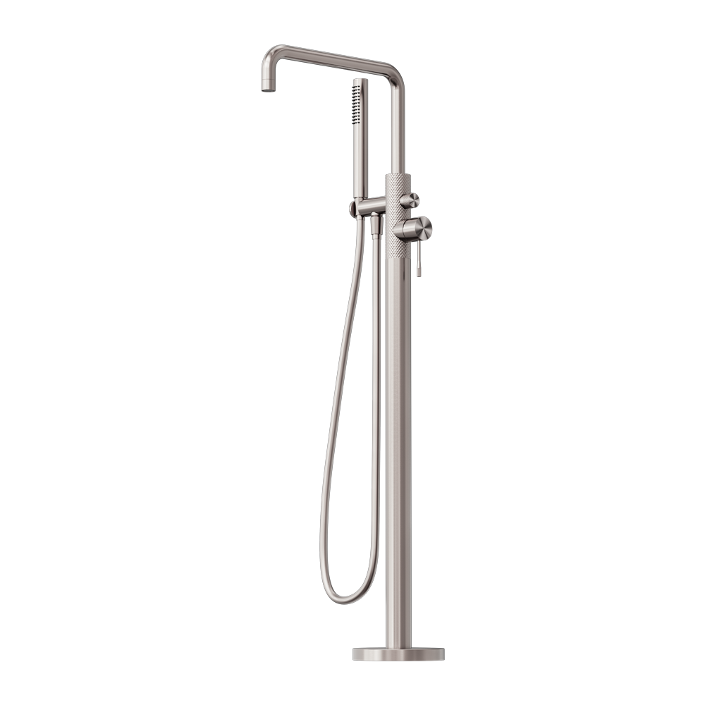 Opal Freestanding Bath Mixer With Hand Shower Brushed Nickel