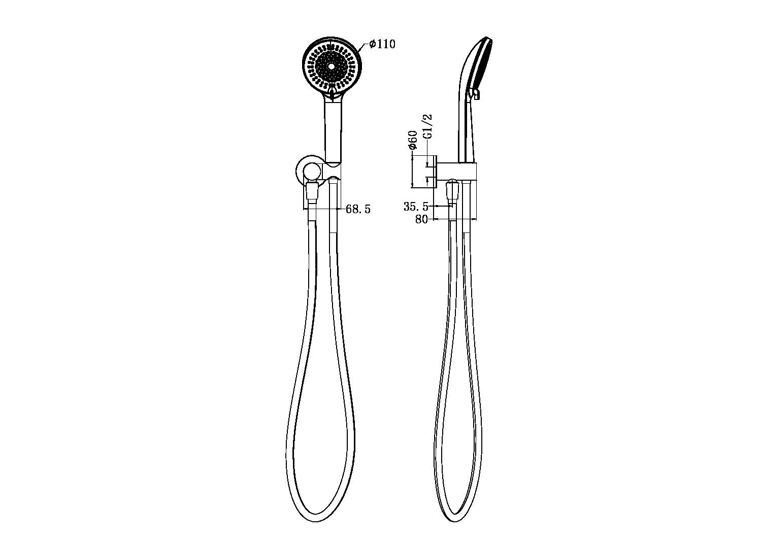 Project Round Shower On Bracket 4 Star Rating Brushed Nickel