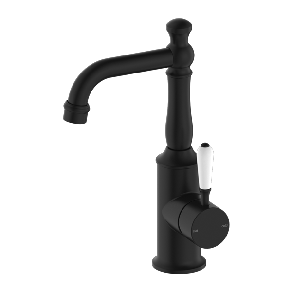 York Basin Mixer With White Porcelain Lever