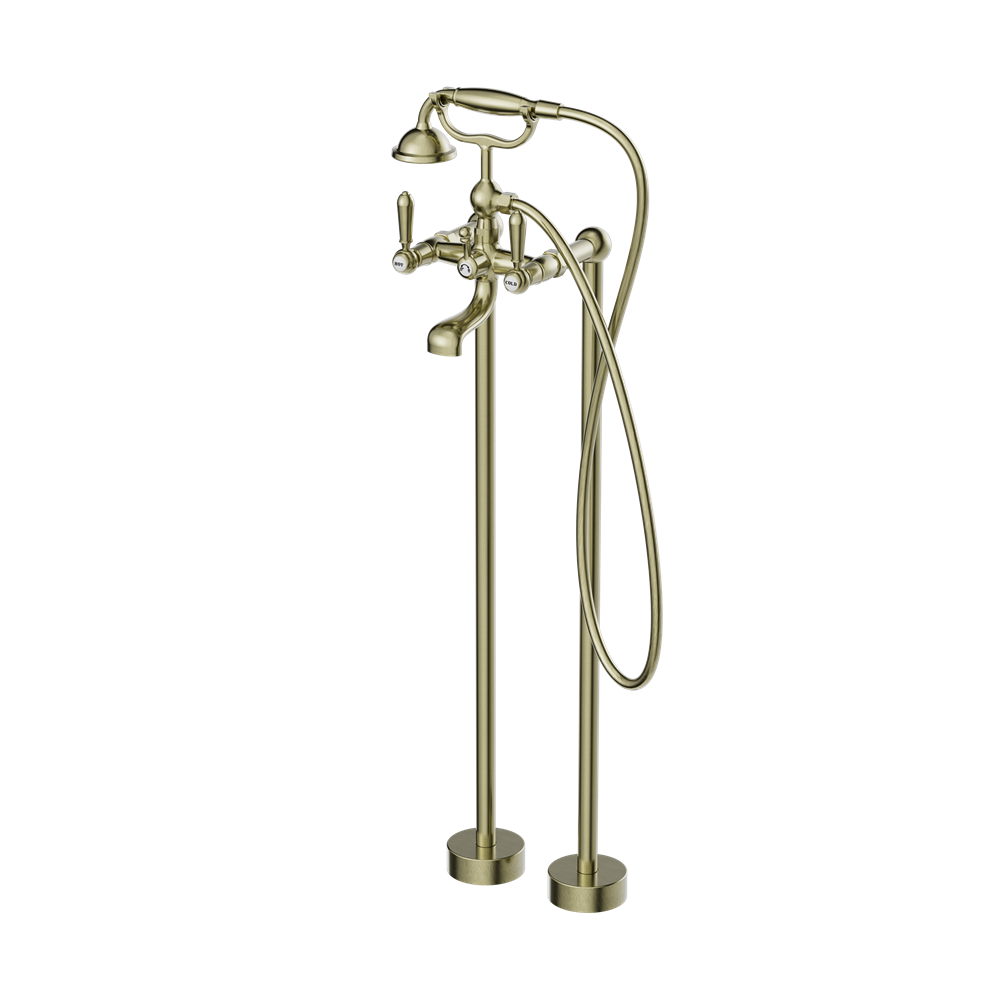 York Freestanding Bath Mixer with Metal Hand Shower