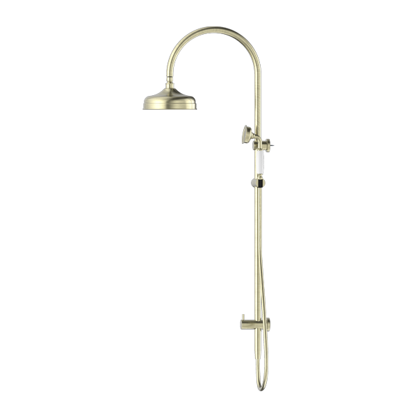York Twin Shower With White Porcelain Hand Shower