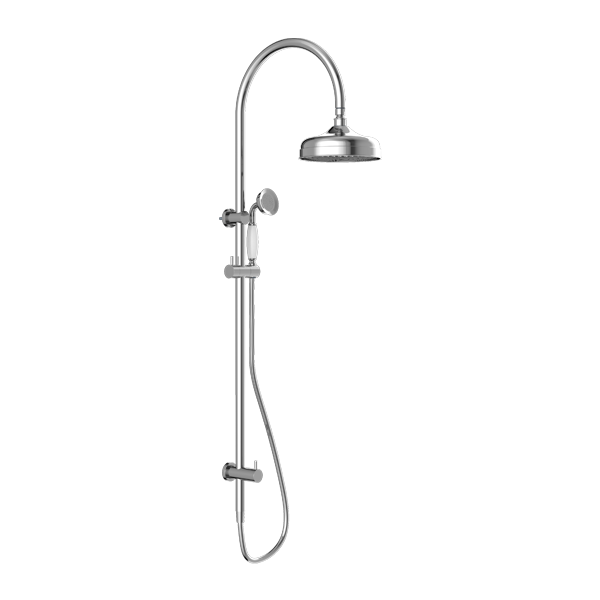 York Twin Shower With White Porcelain Hand Shower