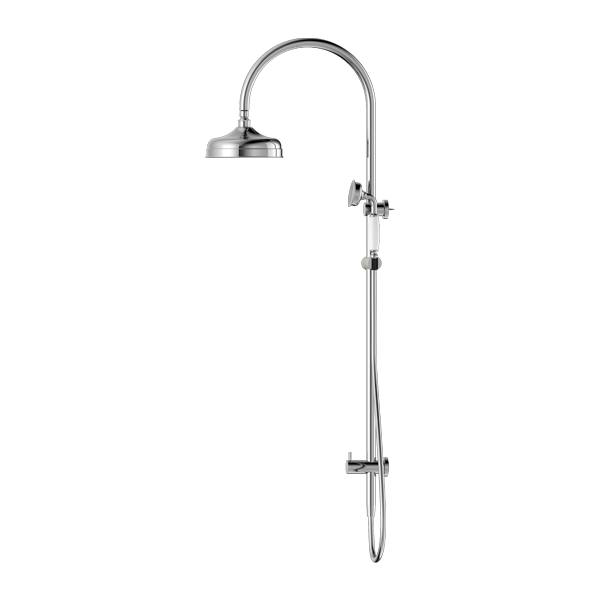 York Twin Shower With White Porcelain Hand Shower