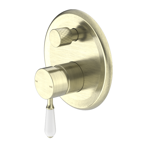 York Shower Mixer With Divertor With Porcelain Lever
