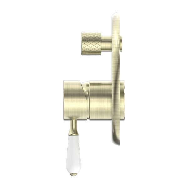 York Shower Mixer With Divertor With Porcelain Lever