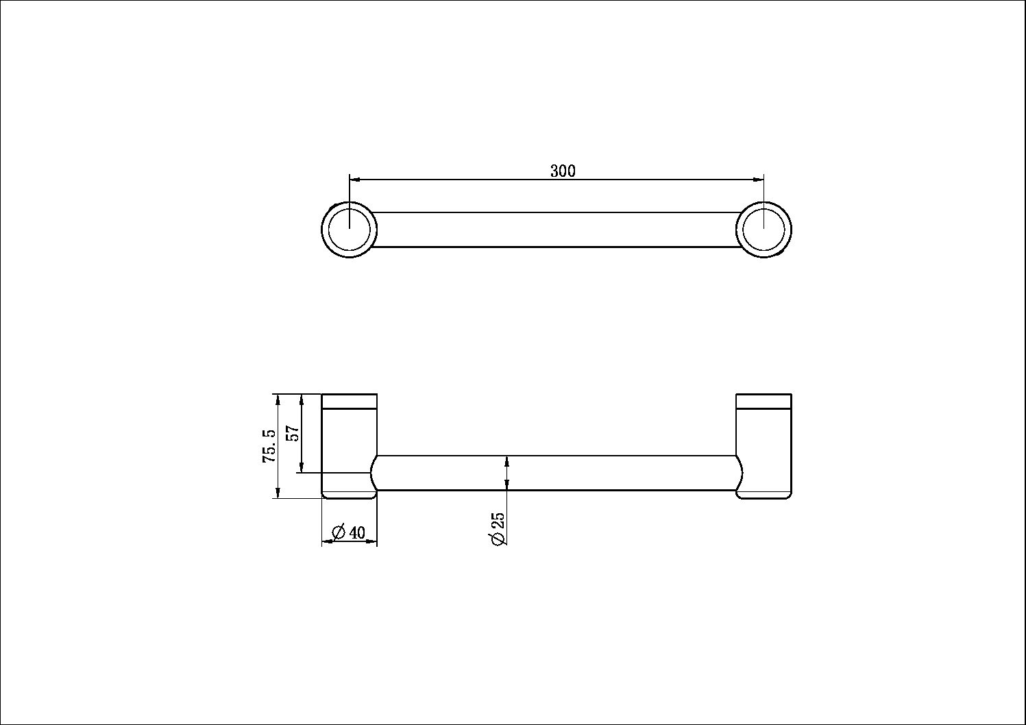 Mecca Care 25mm Grab Rail 300mm