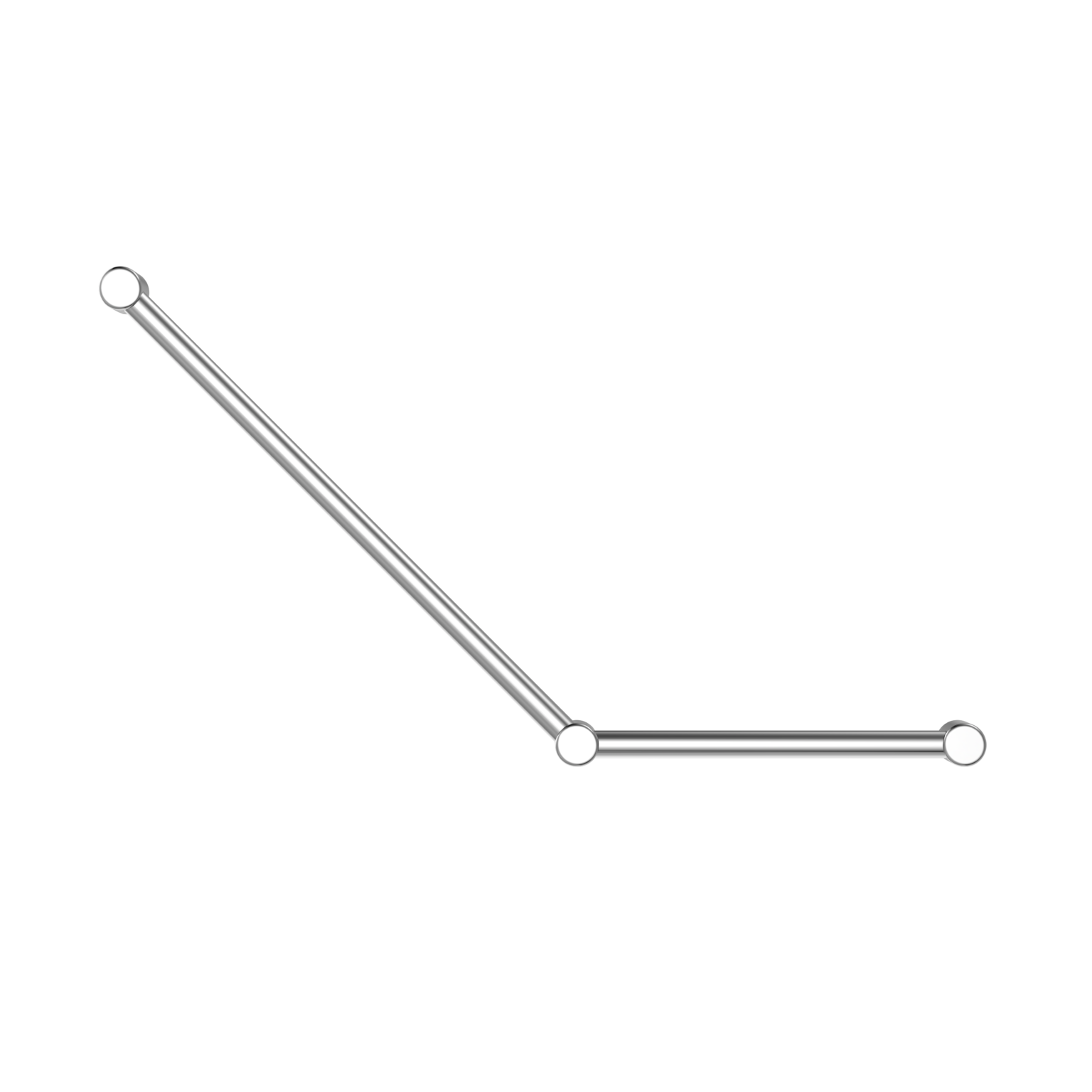 Mecca Care 32mm Ambulant Toilet Grab Rail 45 Degree 750 mm x 450mm