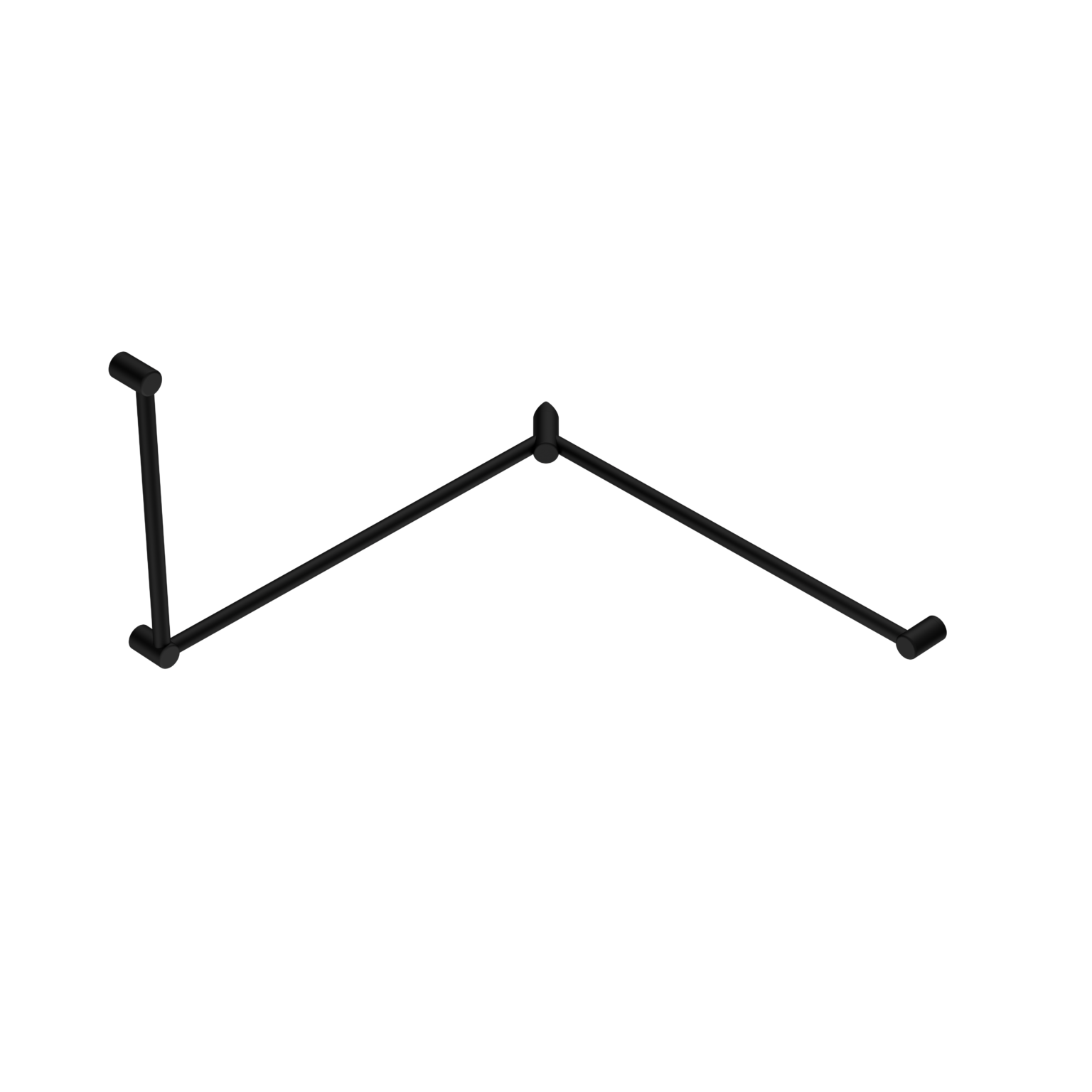 Mecca Care 32mm DDA Toilet Grab Rail Set 90 Degree Continuous 600x1065x1025mm