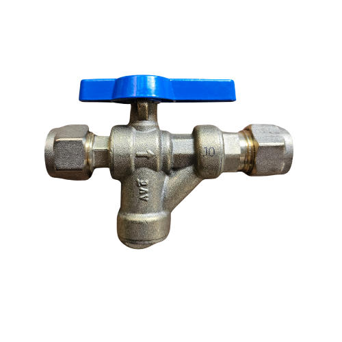 AVG non-return isolating valve with strainer, compression fitting