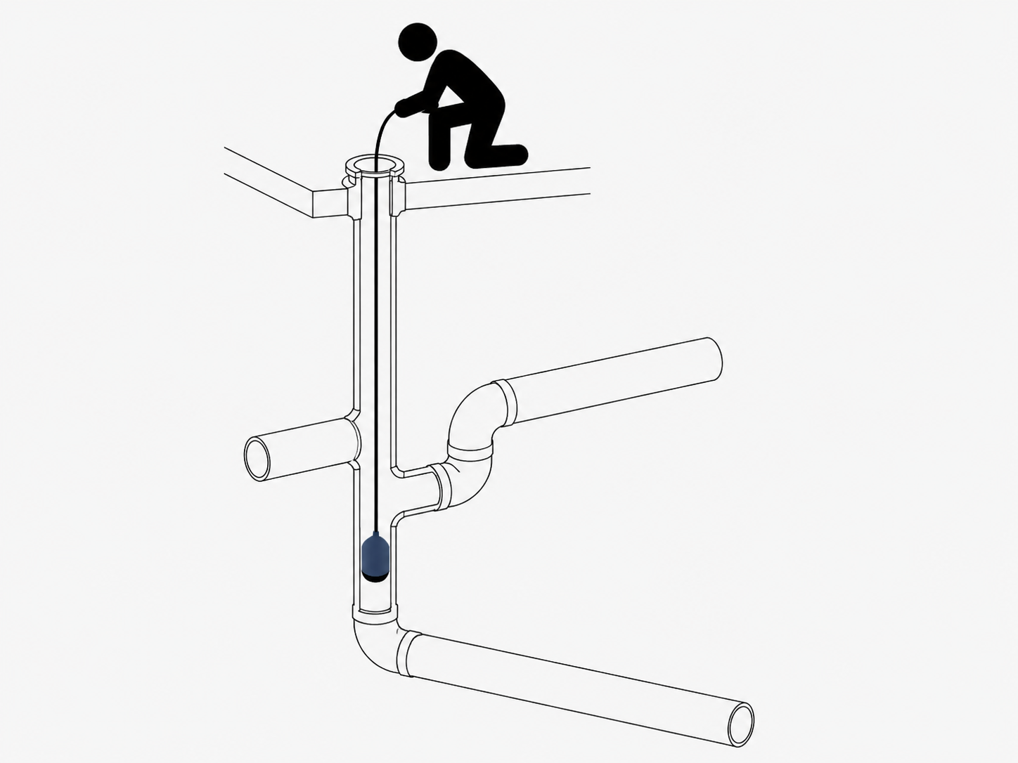 Inflatable Test Plug with 2.5m Hose & Hand Pump — Suits 100mm Pipes