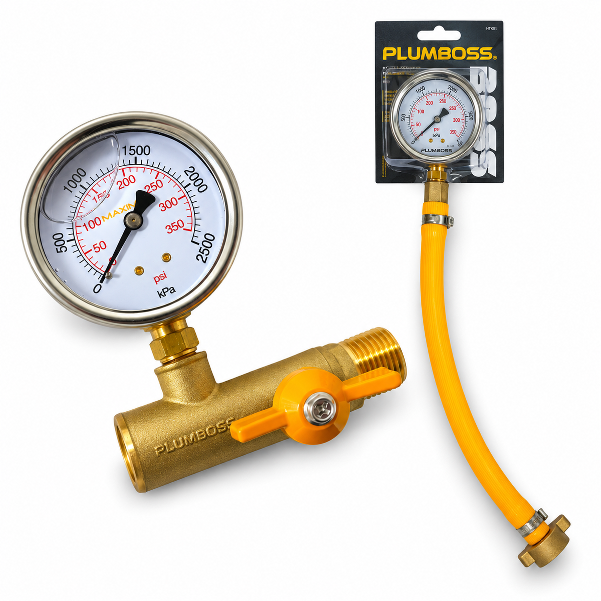 plumBOSS Rough-In Pressure Test Kit - Rough-In Test Kit, QLD Water Pressure Gauge with Hose | PBKIT-ROUGHIN