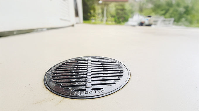Round Drainage Pit - Recycled Plastic, Heelproof Cast Iron Grate, 350mm x 700mm Deep