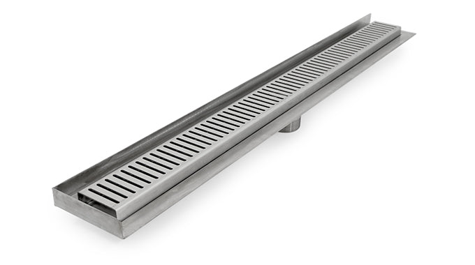 SC Series Stainless Shower Channel - Wall Flange, 5 Grate Styles, 800mm-1200mm