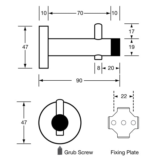 Sentinel Hook Concealed Fix in Stainless Steel