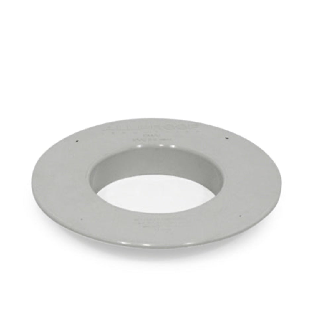 A gray PVC flange for waterproof membrane adhesion.