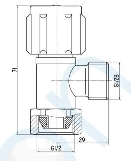 MINI CISTERN TAP 1/2" C/P LOOSE NUT
