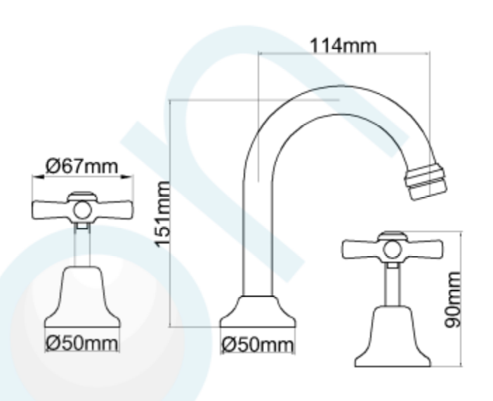 Easy Clean Basin Set with Gooseneck Spout