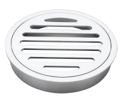 100mm Round Floor Grate Trapscrew Chrome