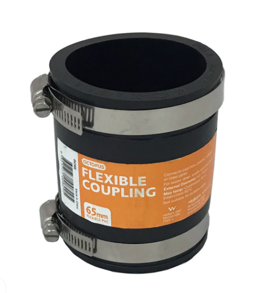 Flexible Coupling 65mm to 65mm PVC